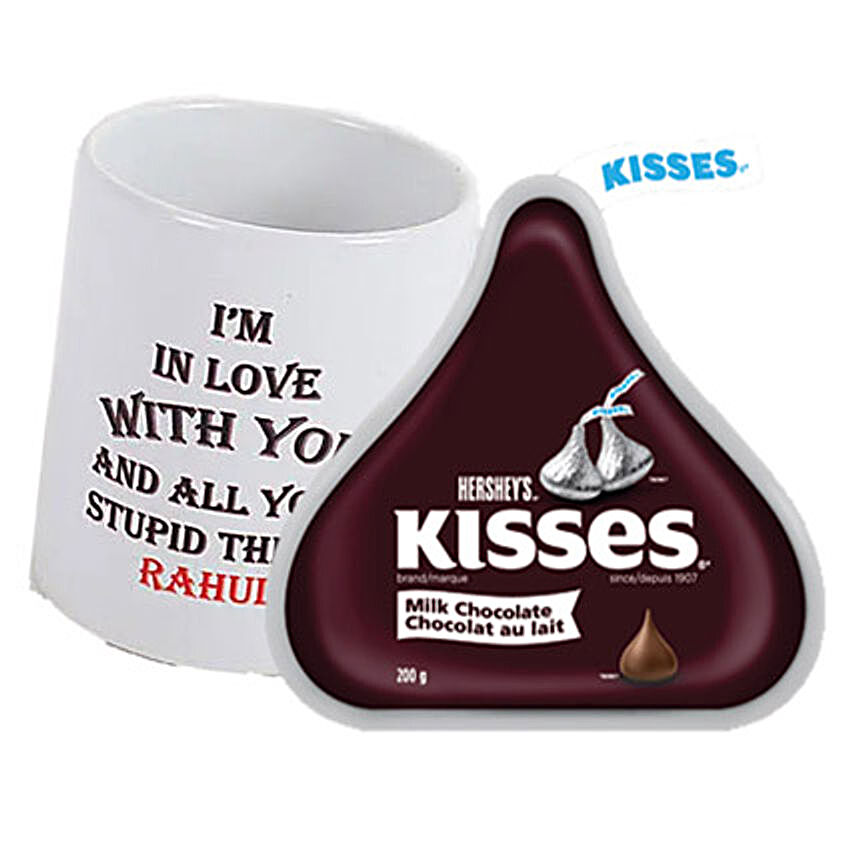 Personalised Mug and Hersheys Kisses Combo