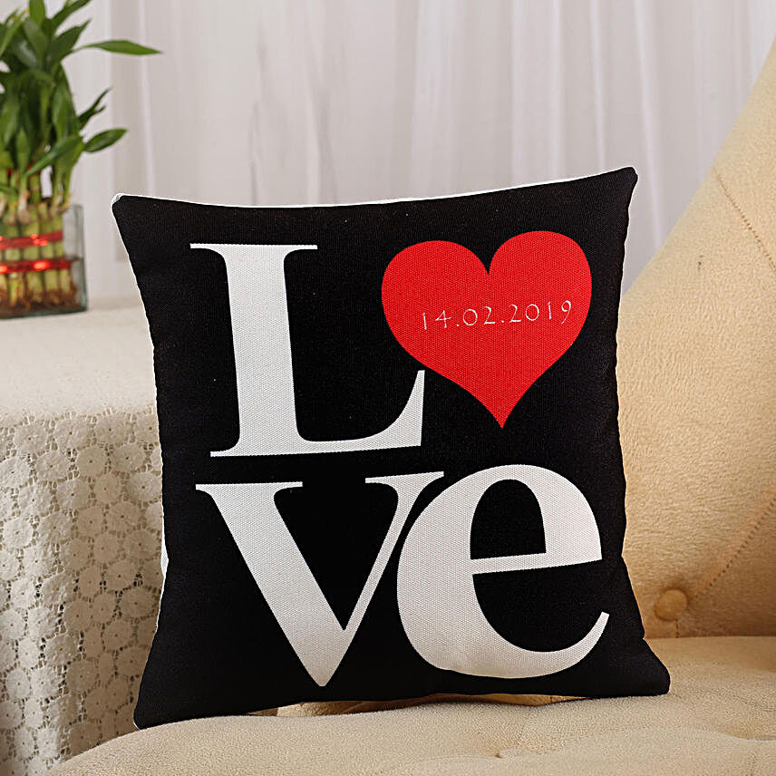 Love Cushion Black:Personalised Cushions to Canada