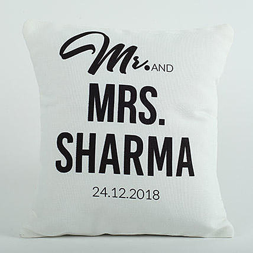 Personalized Cushion Mr N Mrs:Gifts to Winnipeg
