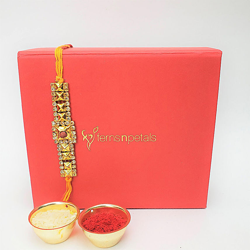 Beautiful Rakhi For Brother In Red Box