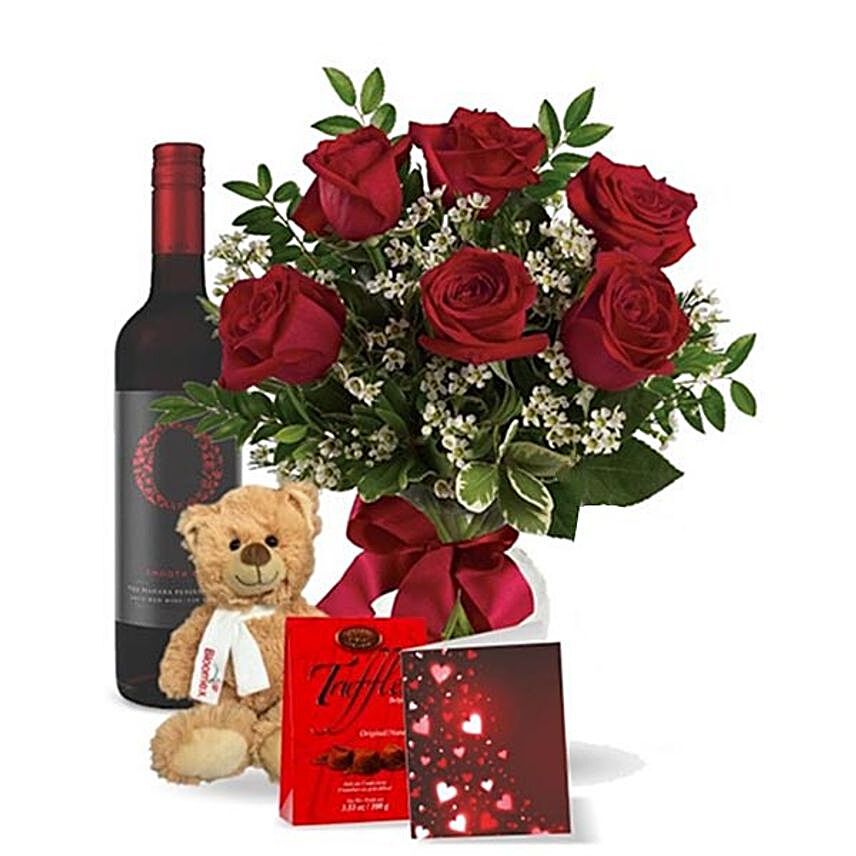 Wine And Shine Floral Gift Set