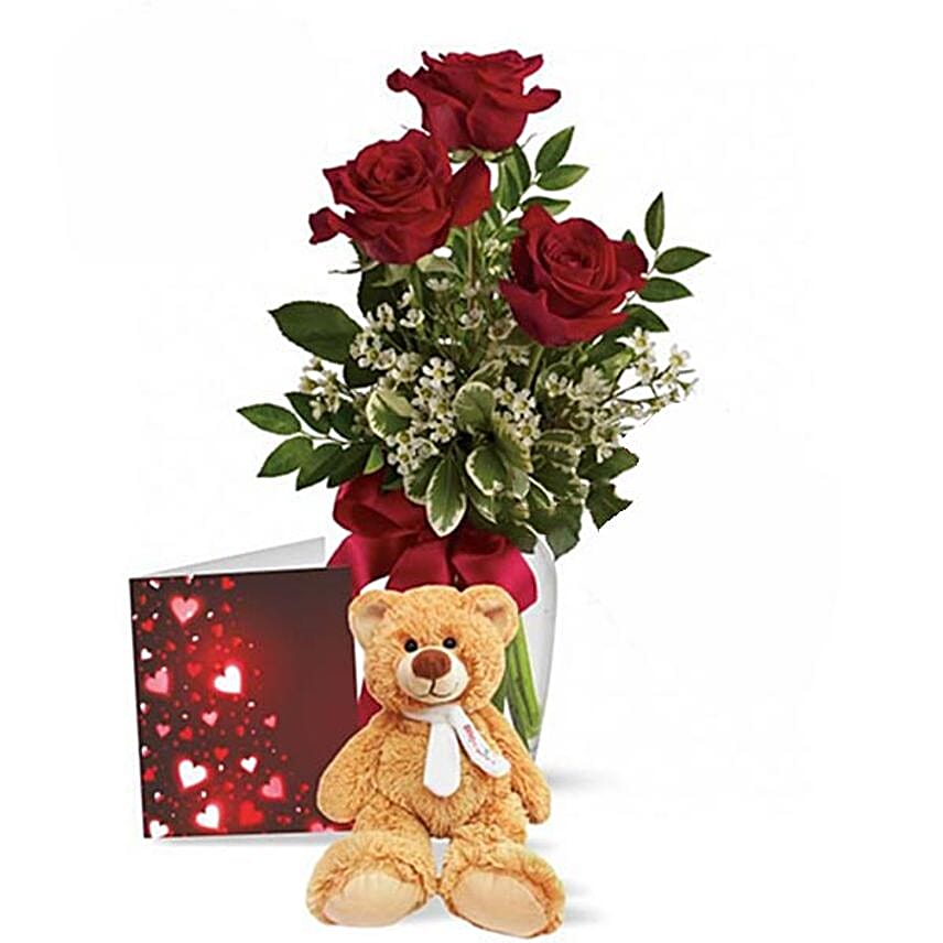 Cute Teddy Special Roses Gift