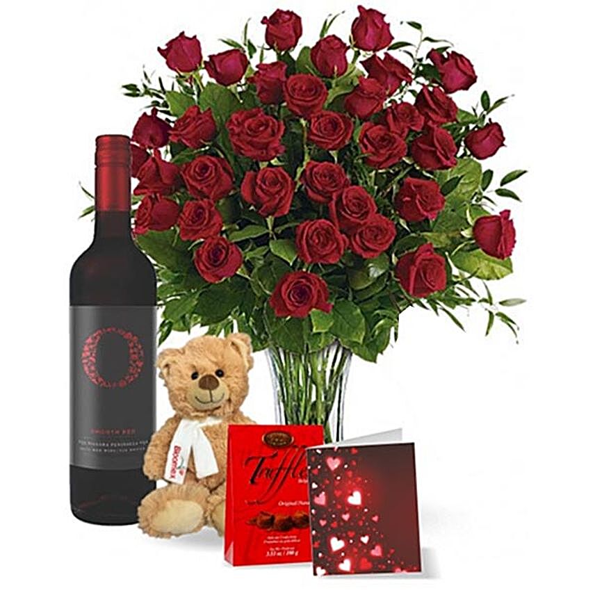 Perfect Valentine With Wine Gift Set