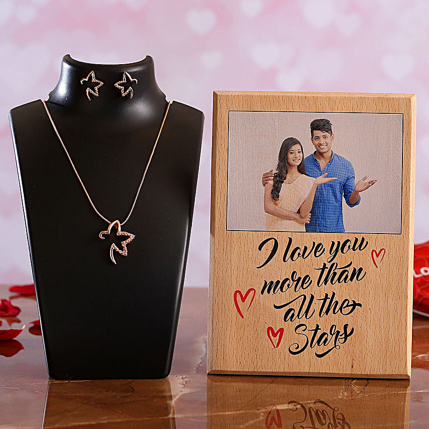 I Love You Personalised Plaque Necklace Set