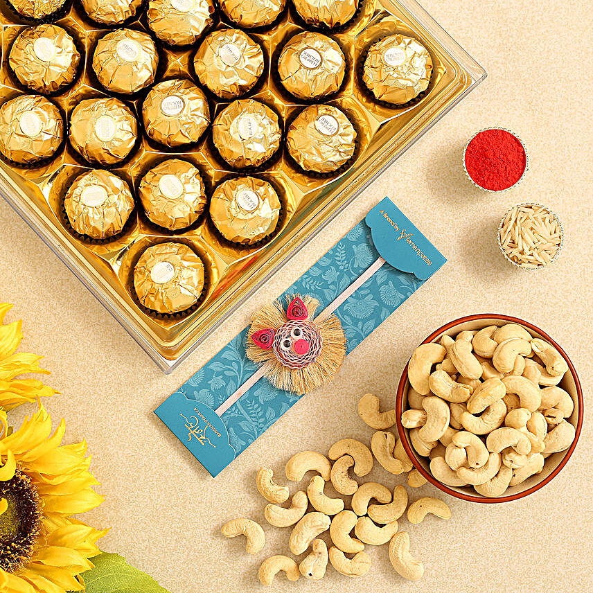 Peppa Pig Kids Rakhi And Cashews With Ferrero Rocher:Rakhi Gift offers In Canada