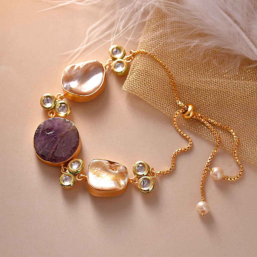 Baroque Pearl Tumble Shaped Bracelet:Rakhi Gifts for Sister in Canada