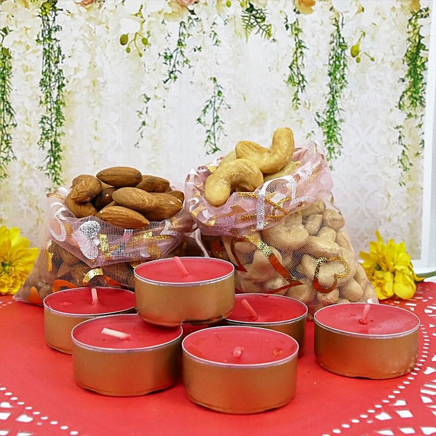 Diwali Designer Diya And Dry Fruits