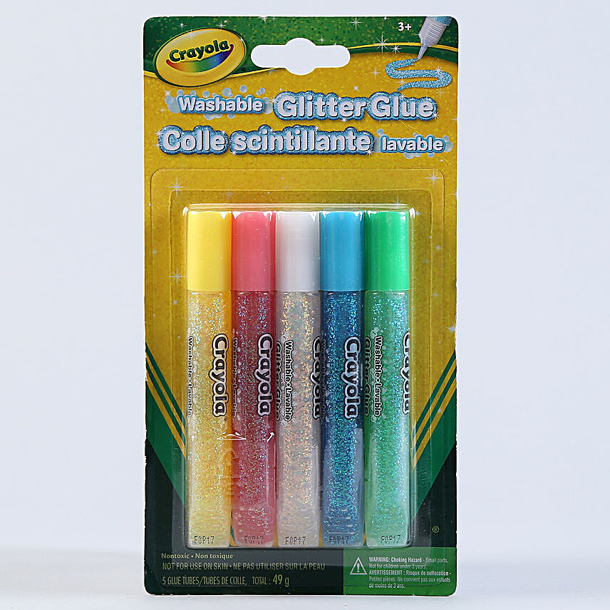 Diwali Greetings With Green Diyas And Crayola Glitter Crayons