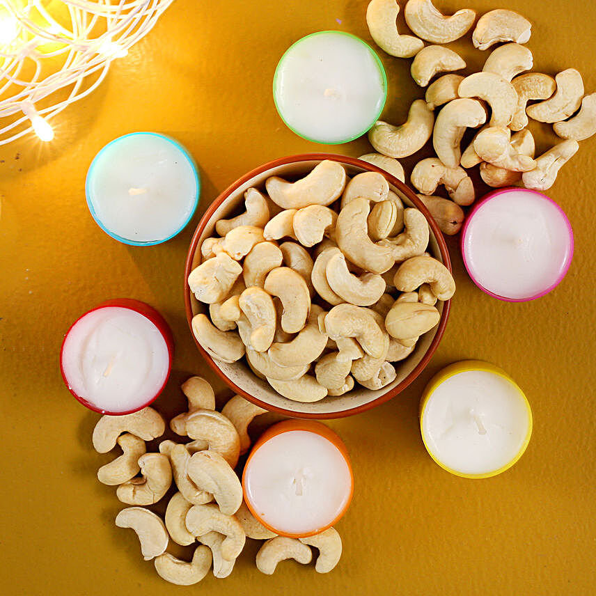 Fancy Candle Diyas With Cashews