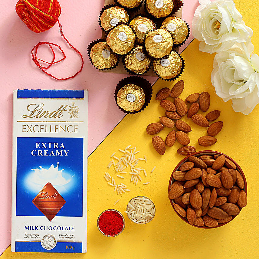 Happy Bhai Dooj Chocolates And Almonds Combo