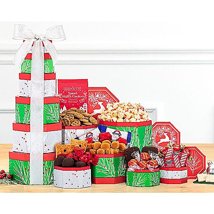 Holiday Season Treats Gift Tower:Christmas Gifts to Canada