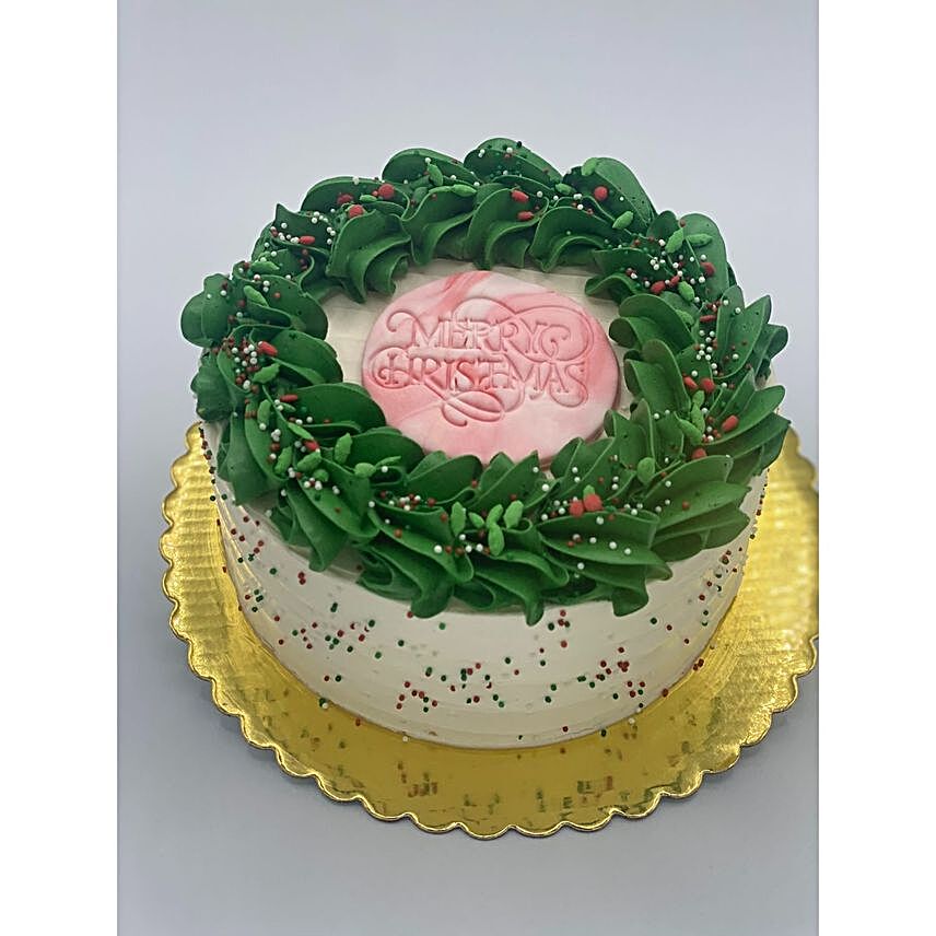 Merry Christmas Vanilla Cake