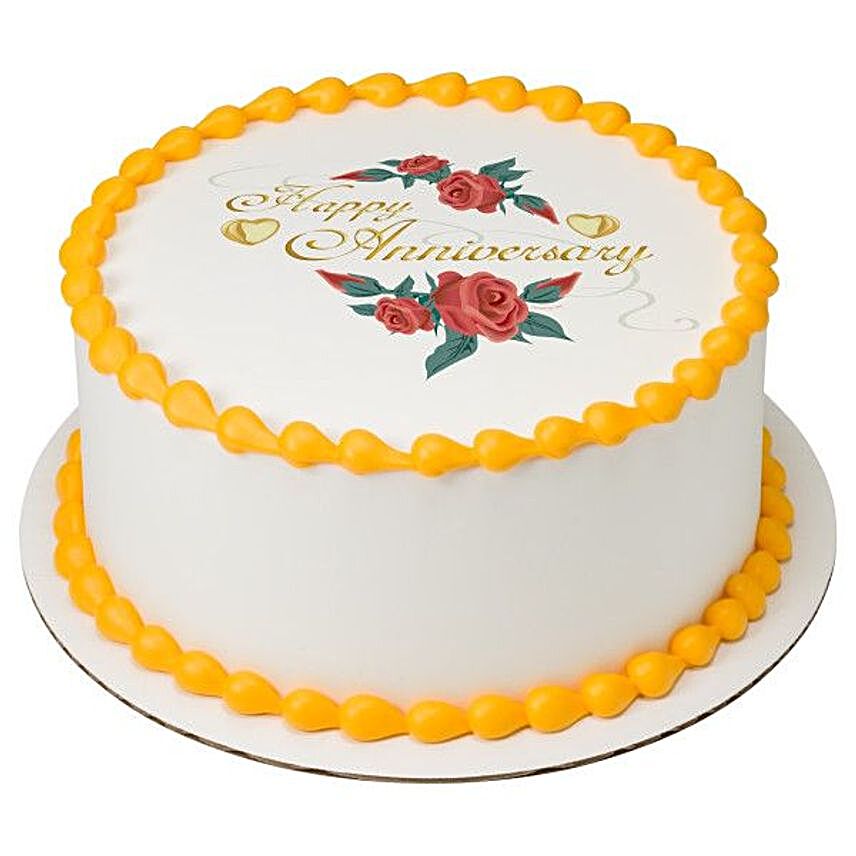 Anniversary Flowers Red Velvet Cake