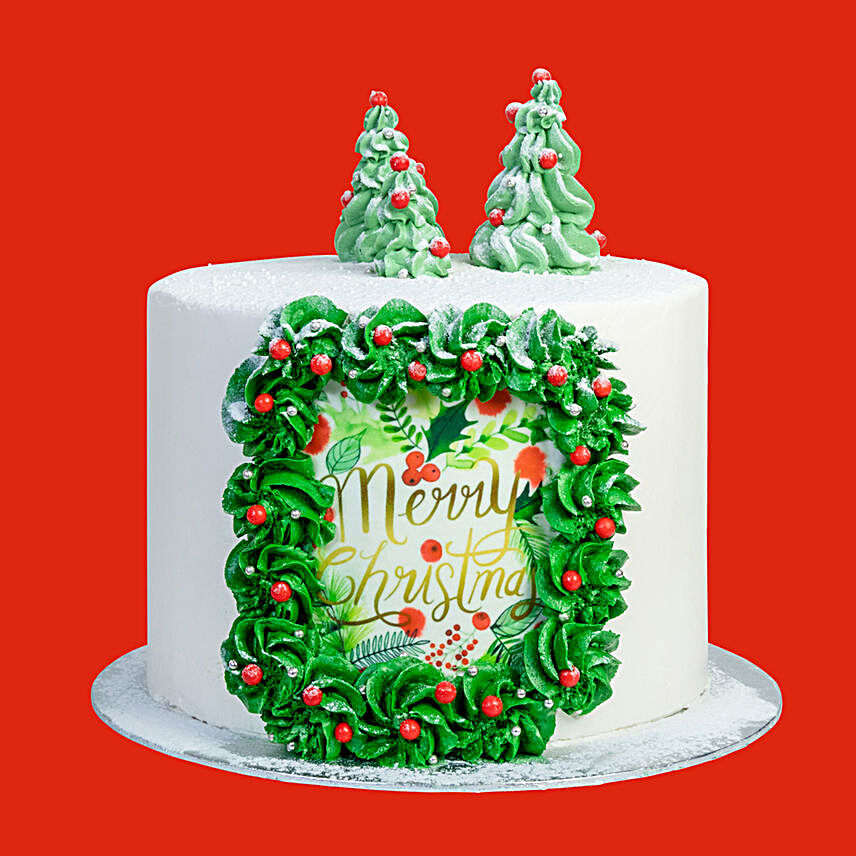 Christmas Theme Red Velvet Cake