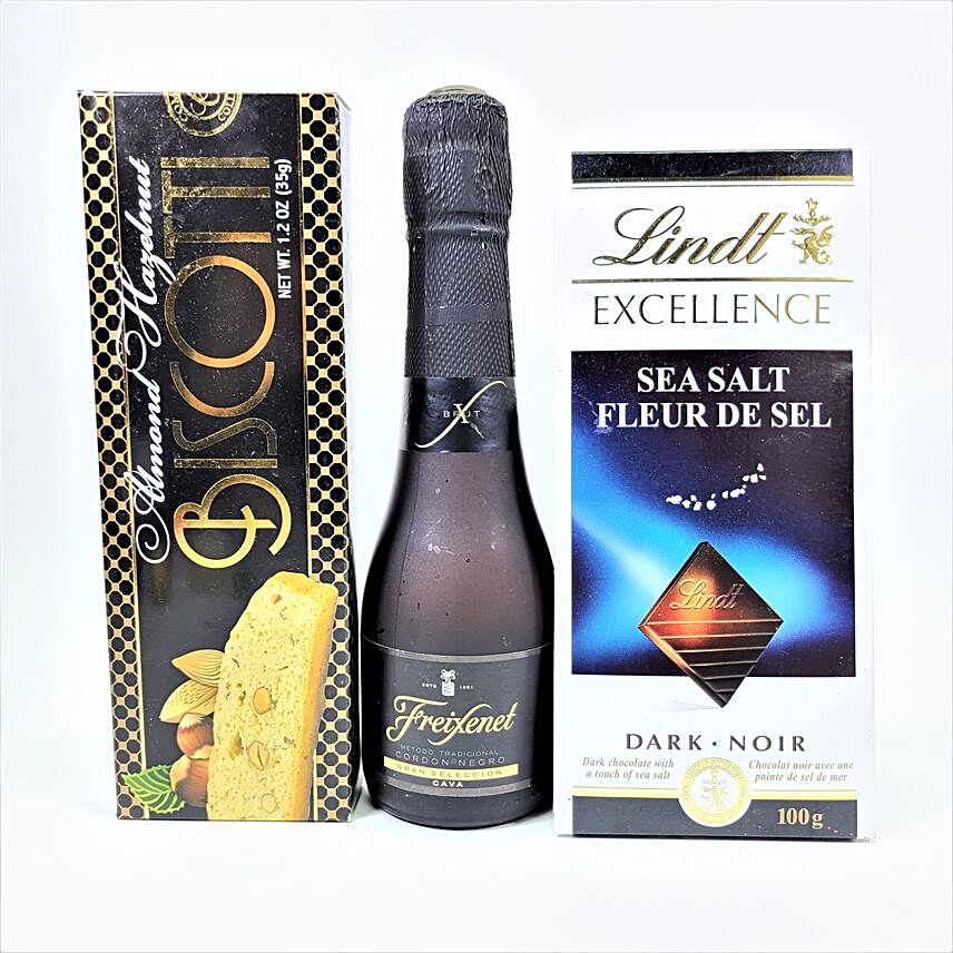 Sparkling Wine With Lindt And Biscotti