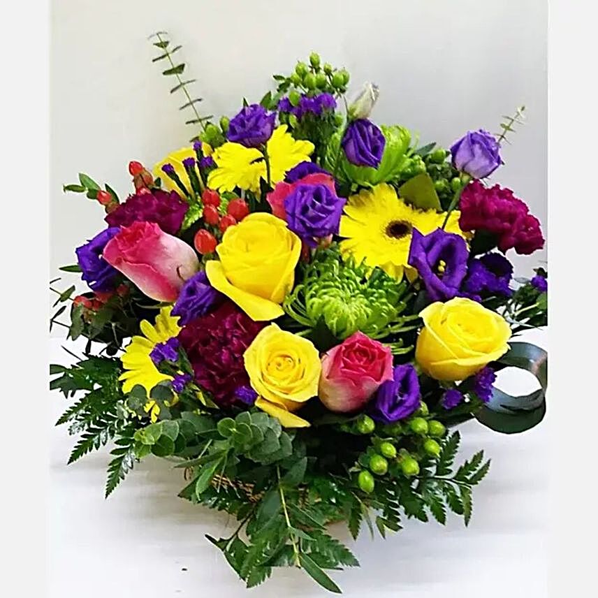 Blissful Mixed Flowers Basket