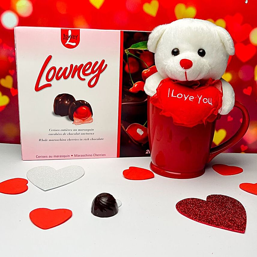 V Day Special Chocolates With Mug And Teddy