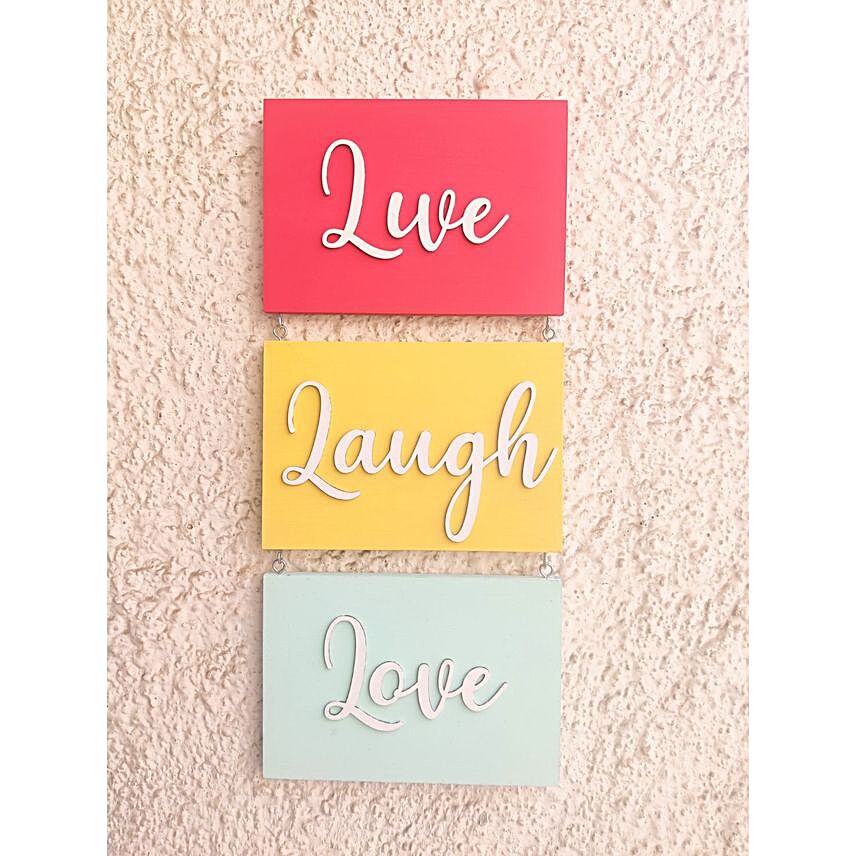 Love Laugh Love Planks 3 Pcs:Home Decor Gifts to Canada
