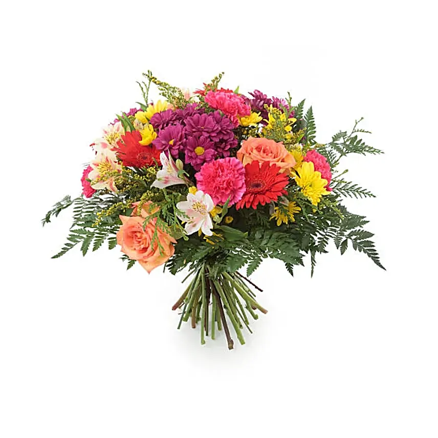 Beautifully Tied Mixed Flowers Bouquet:Just Because Gifts to Canada