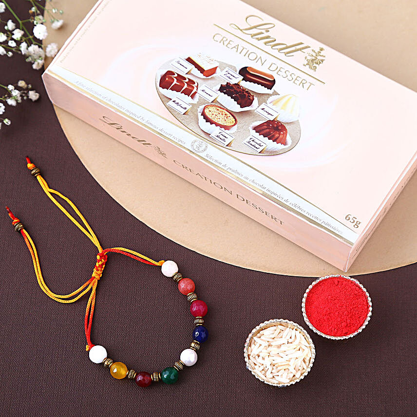Sneh Colourful Rakhi & Lindt Creation Dessert:Bracelet Rakhi in Canada
