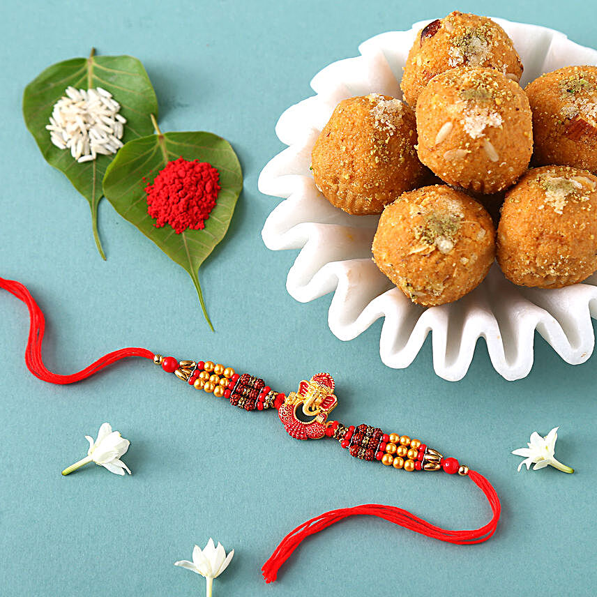 Sneh Ganesha Rakhi & Besan Ladoos:Send Rakhi With Sweets to Canada