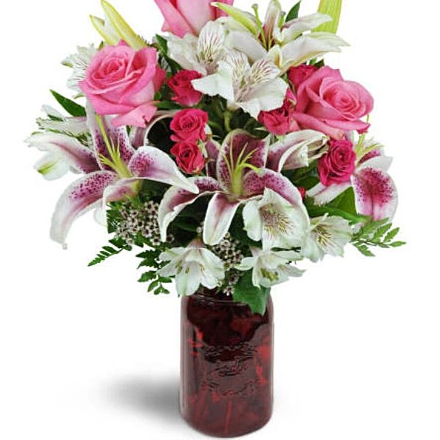 Sweet Harmony Of Roses And Lilies