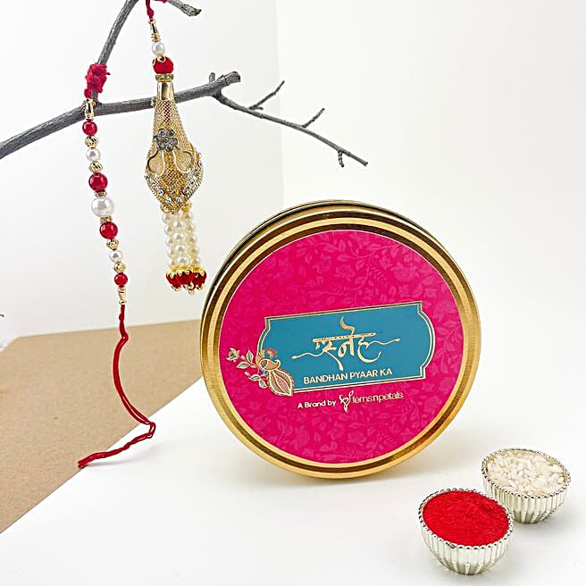 Handmade German Silver Bhaiya Bhabhi Rakhi Set 181