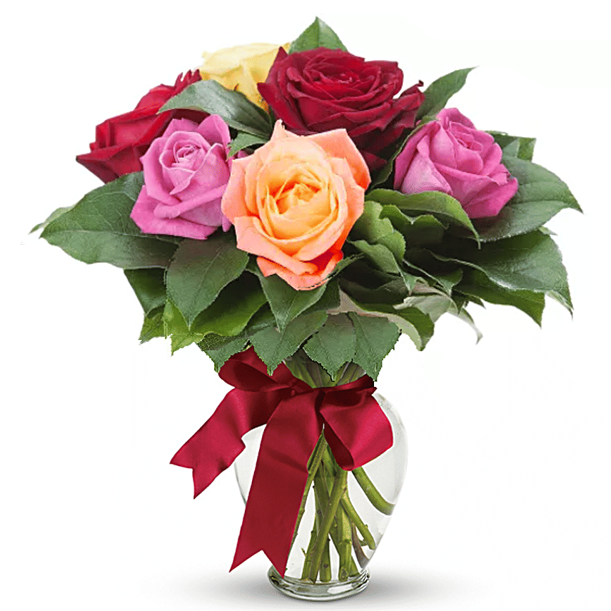 Lovely Mixed Roses Arrangement