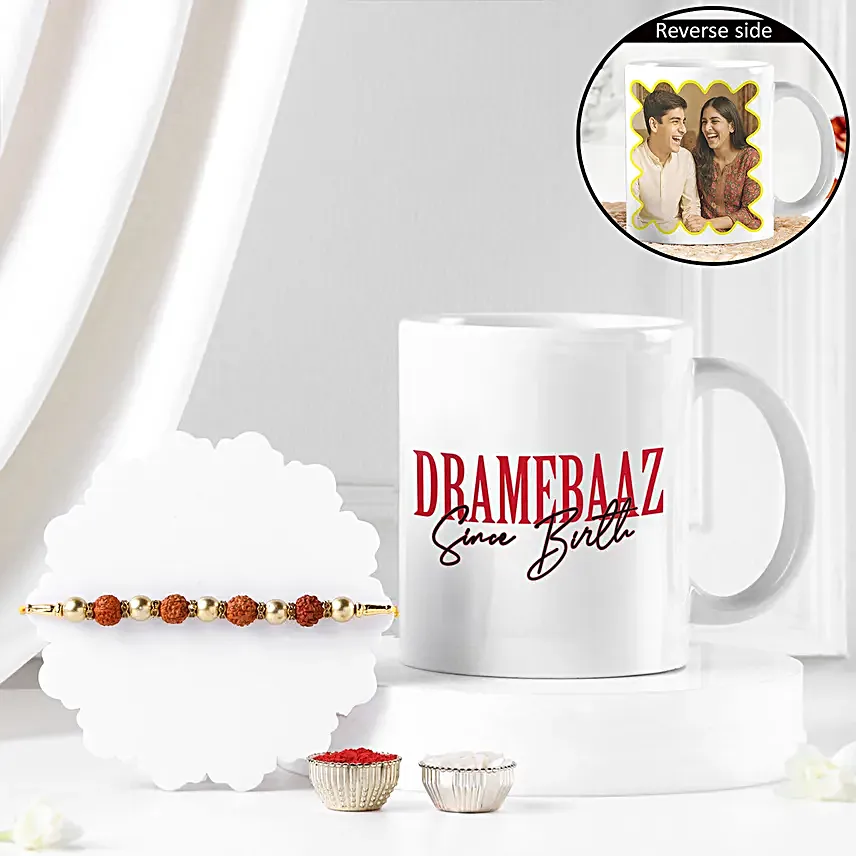 Bond Over Brews with Personalised Mug n Rakhi