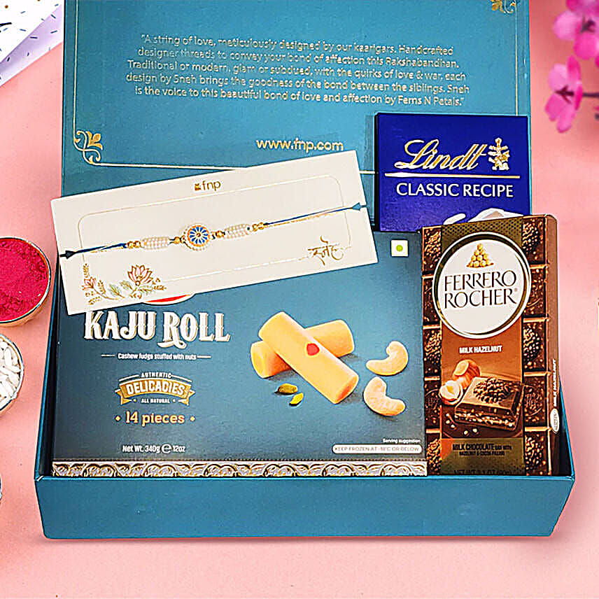 Meenakari Rakhi N Luxury Treats Combo