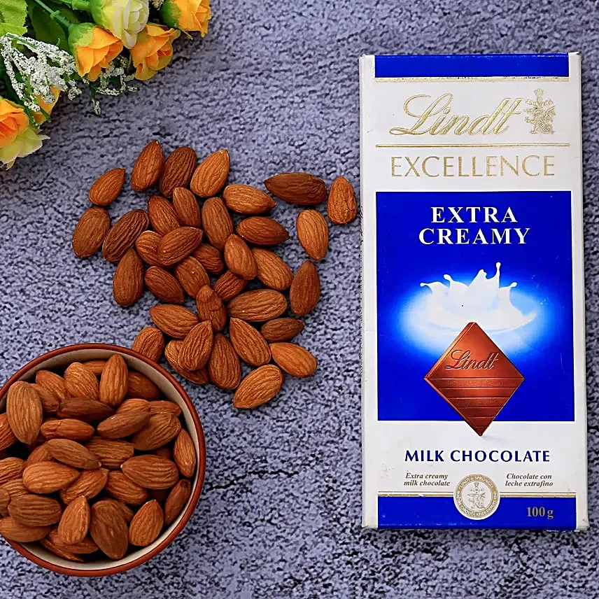 Almonds And Lindt Chocolate Combo