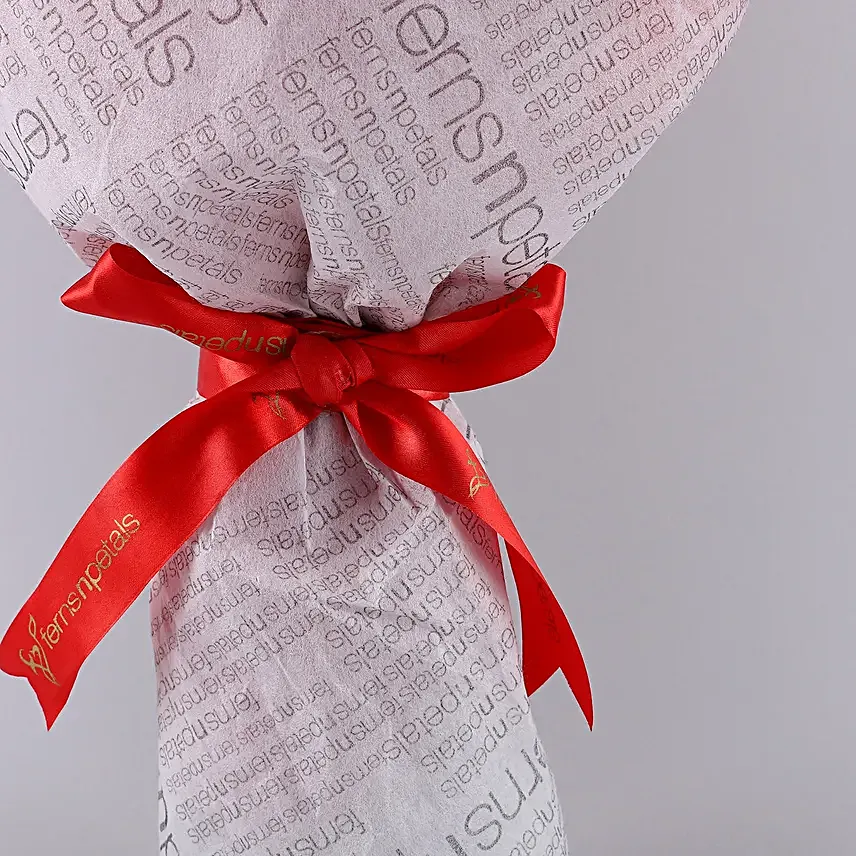 Appealing Red Roses Double Wrapped Bouquet