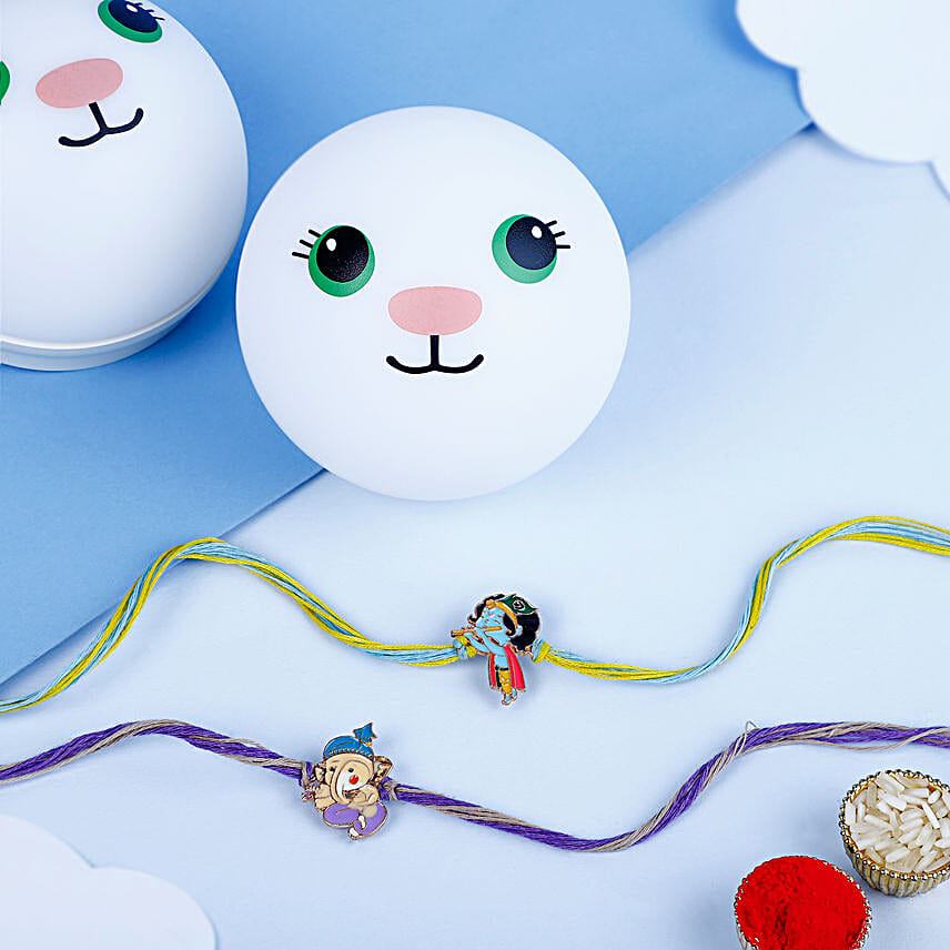 Bal Deities Rakhi N Cute LED Panda Toy Set