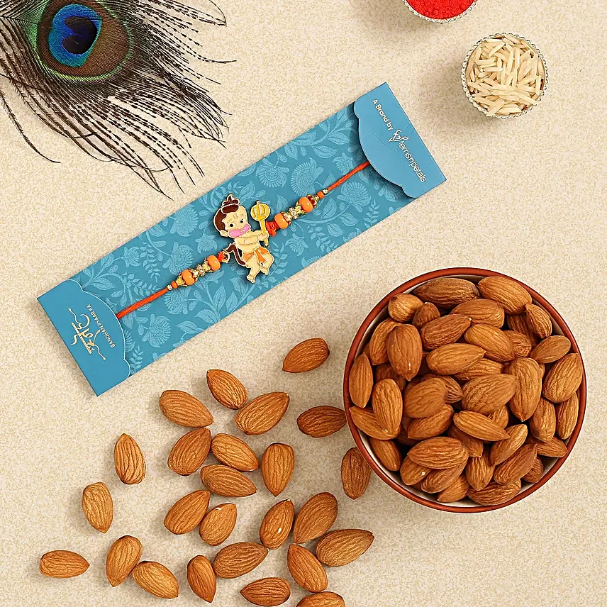 Bal Hanuman Rakhi For Kids With 100 Gms Almonds