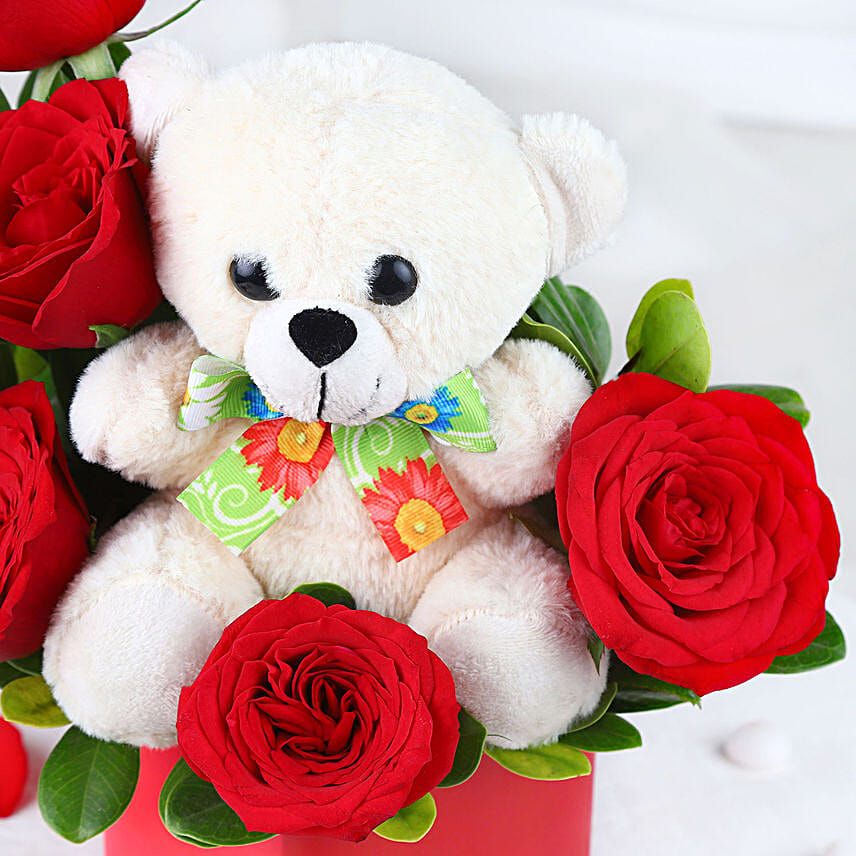 Big Bear Hug Rosey Valentine Vase