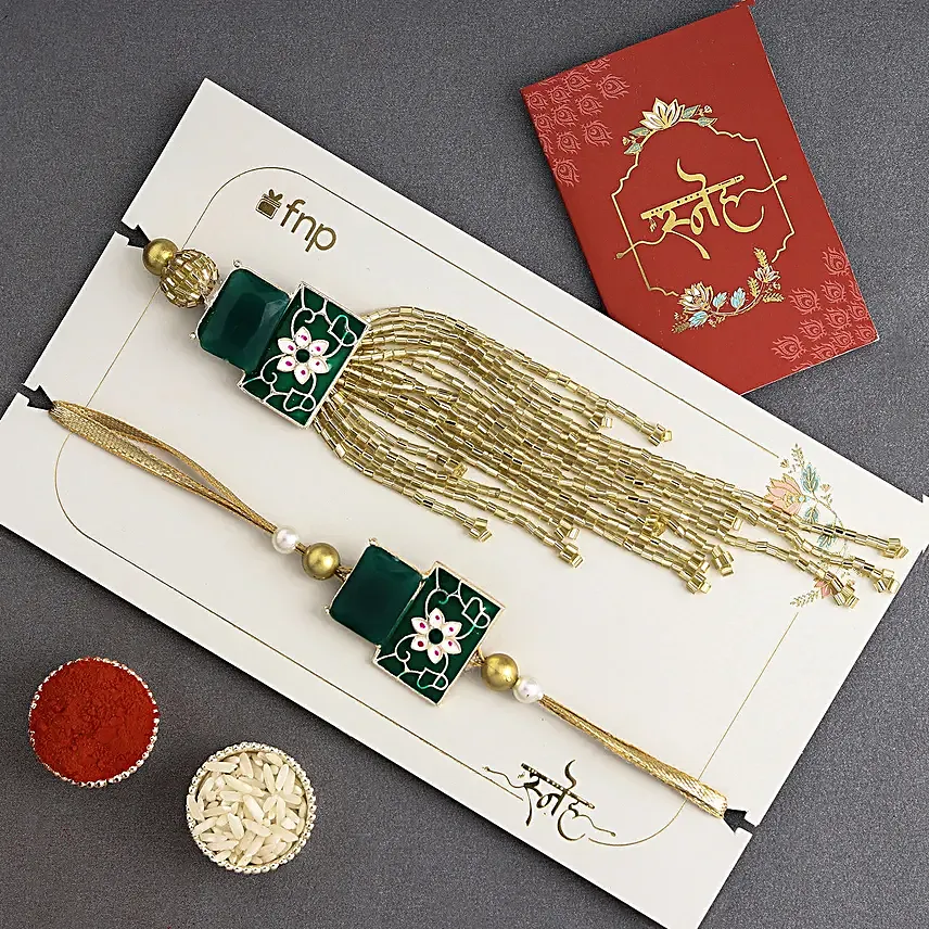 Blossom Rajasthani Bhaiya Bhabhi Rakhi Set