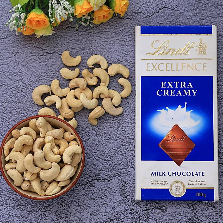 Cashews And Lindt Chocolate Combo
