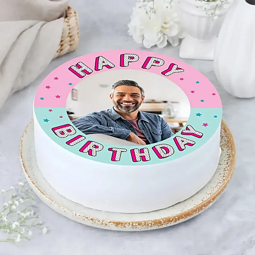 Confetti Birthday Vanilla Photo Cake Half Kg