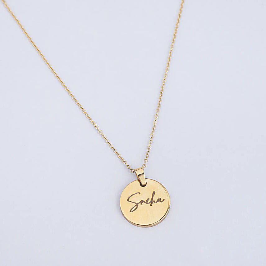 Elegant Charm Name Necklace Gold