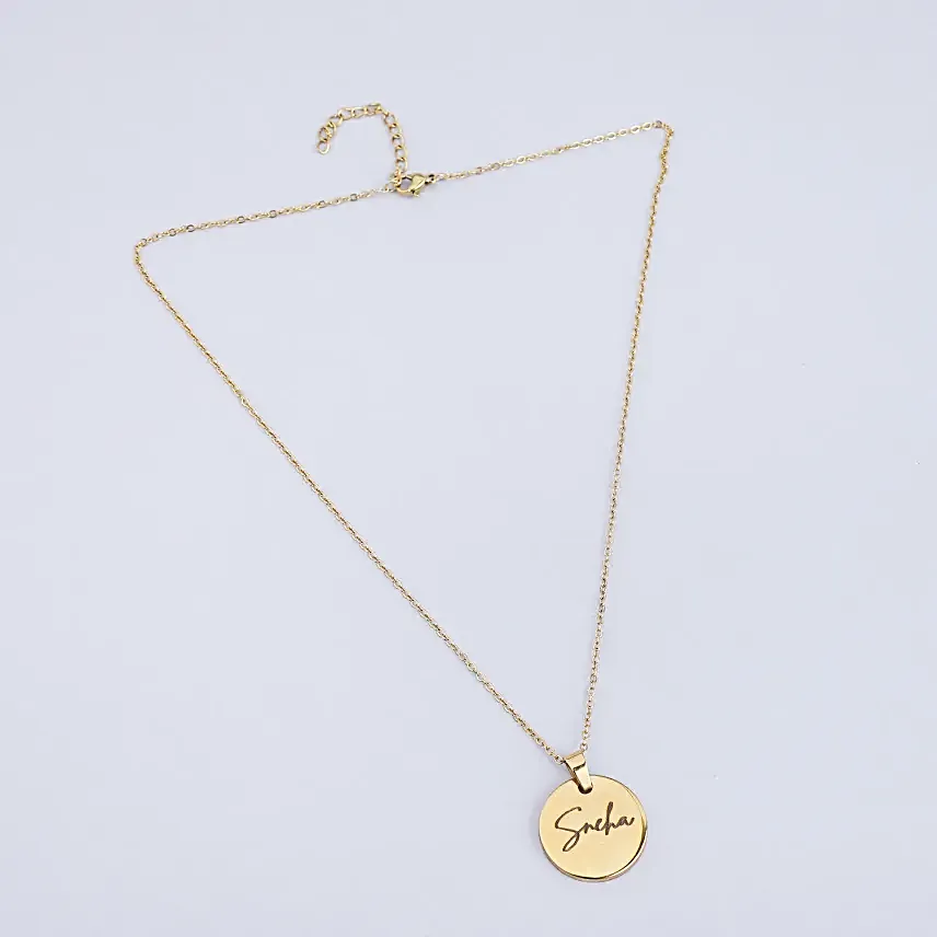 Elegant Charm Name Necklace Gold