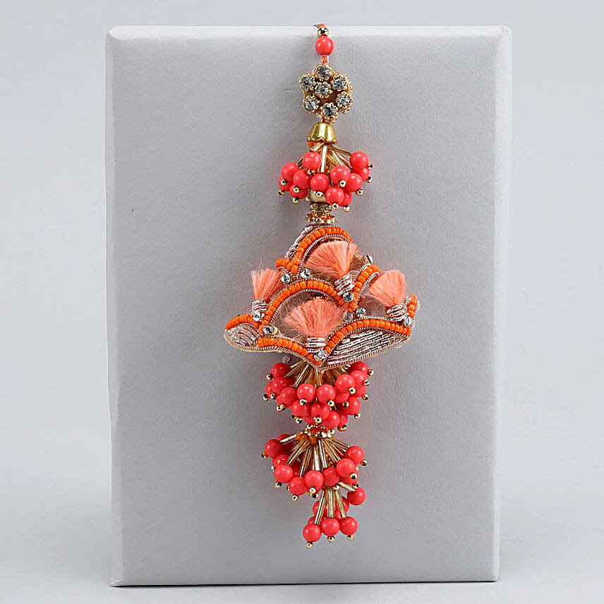 Elegant Lumba Rakhi with Kaju Katli