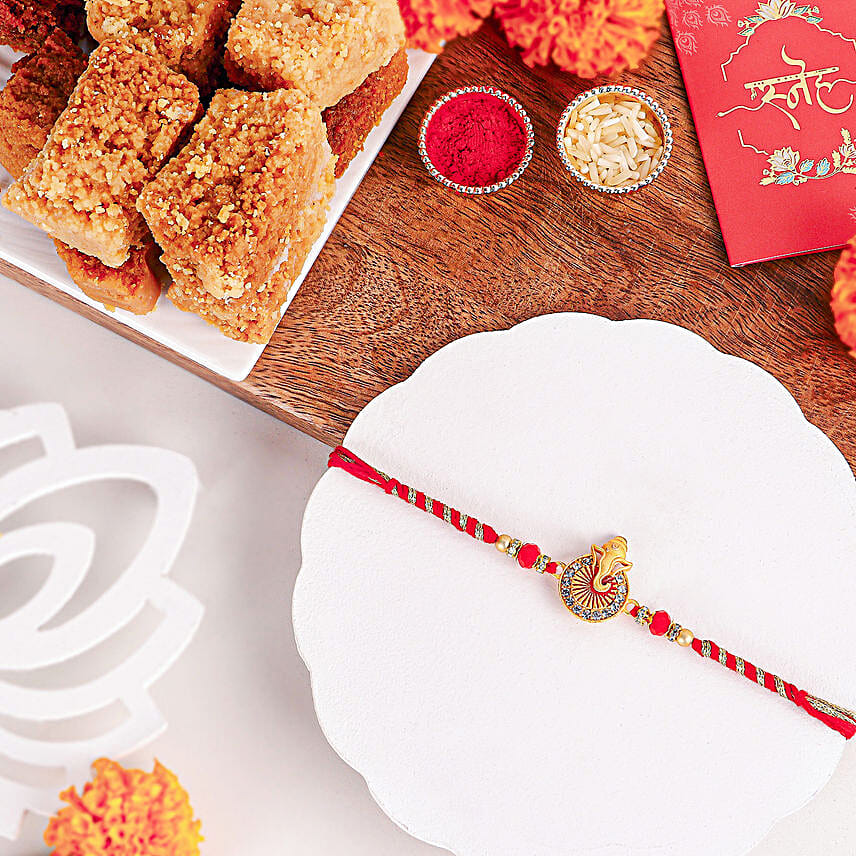 Ethereal Ganesha Harmony Rakhi N Milk Cake delight