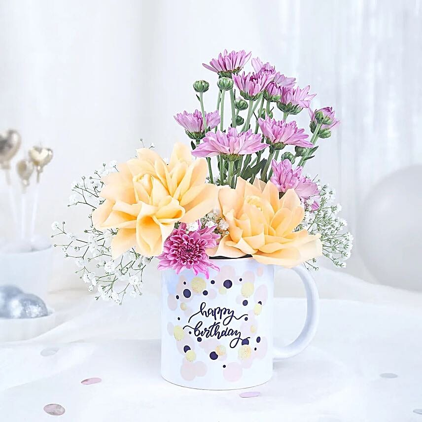 Flower Mug of Birthday Surprises