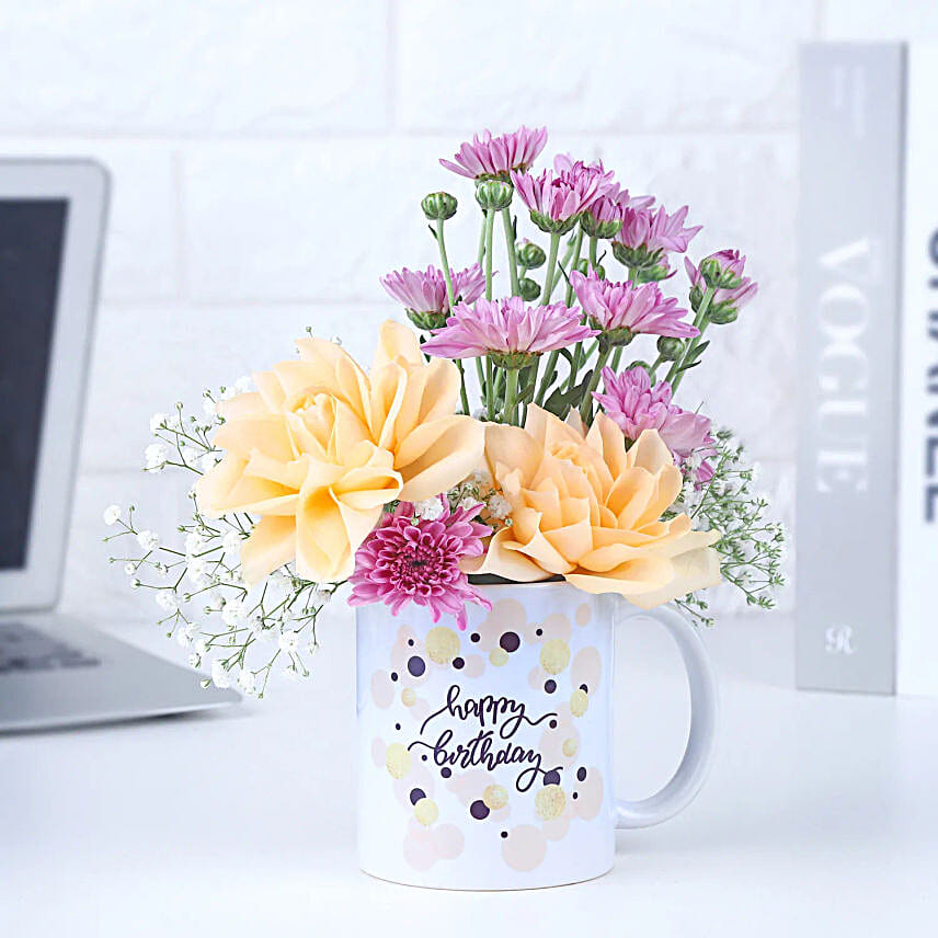 Flower Mug of Birthday Surprises