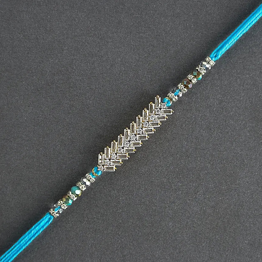 Glittering American Diamond Rakhi N Lindt Lindor Pack