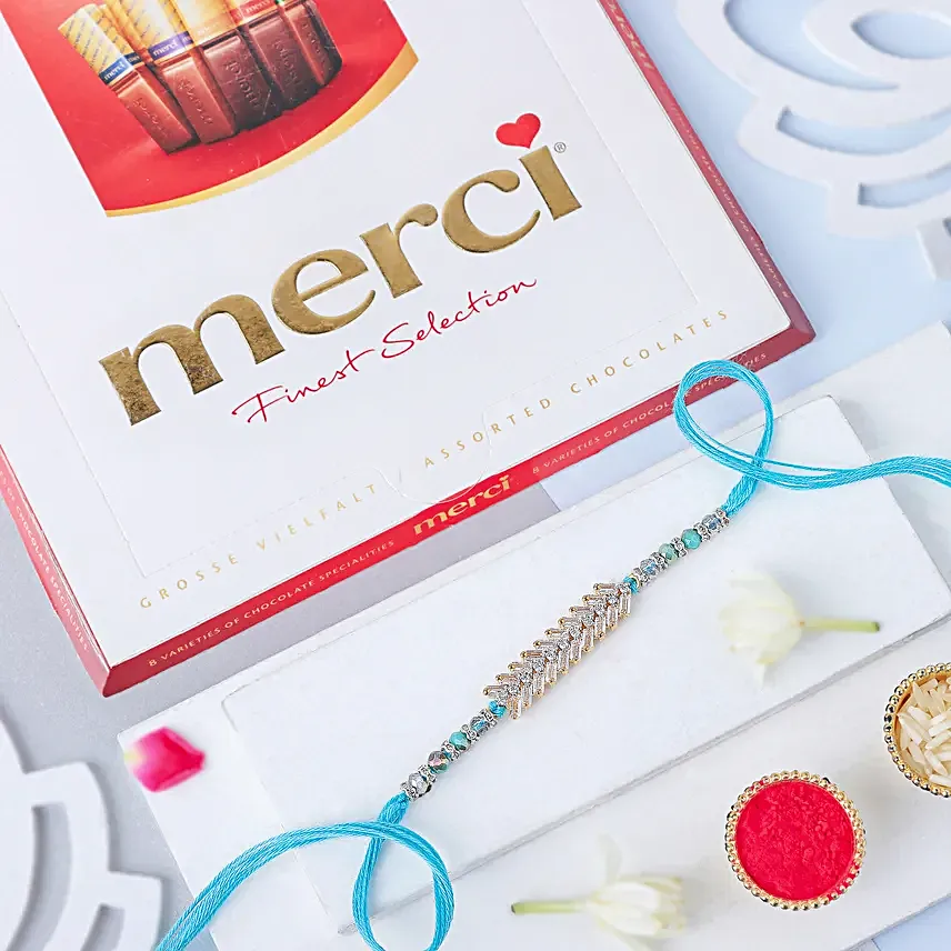Glittering Grandeur Rakhi N Choco Delight
