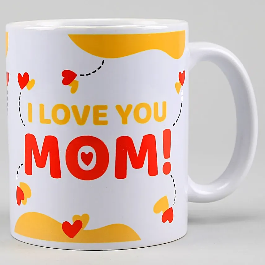 I love U Mom Heart Print Mug And Bottle