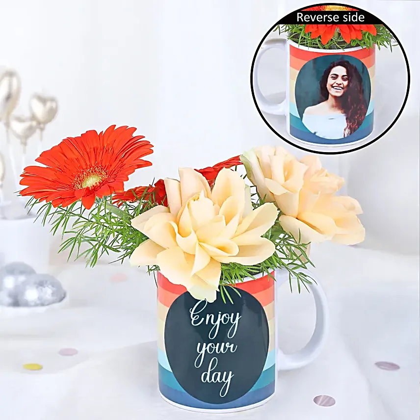Joyful Blooms in a Mug