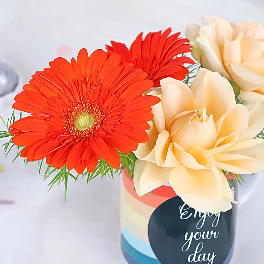 Joyful Blooms in a Mug