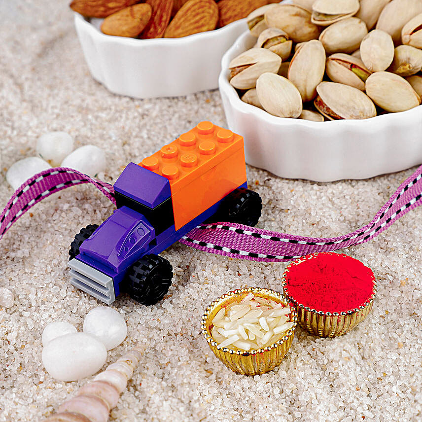 Lego Link Kids Toy Rakhi with Nutty Delight